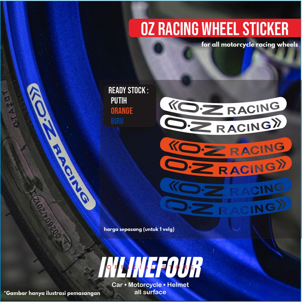 

Stiker Cutting Velg OZ Racing Sticker Cuting pelek pelg Motor Sepasang Termurah