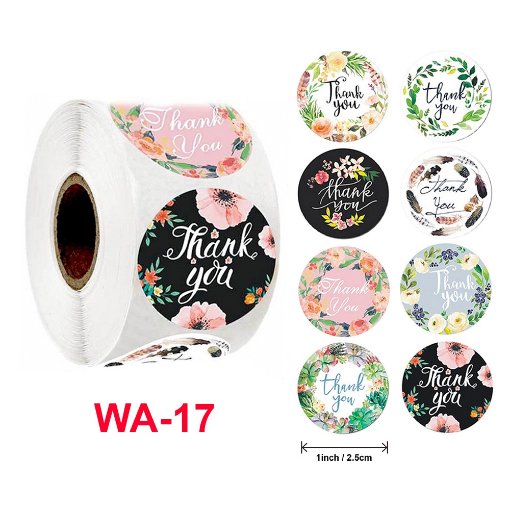 COD✨500 PCS / 1 ROLL STIKER TERIMA KASIH / STICKER THANK YOU Stiker Terima Kasih gs-10#🔔Harga rendah-17