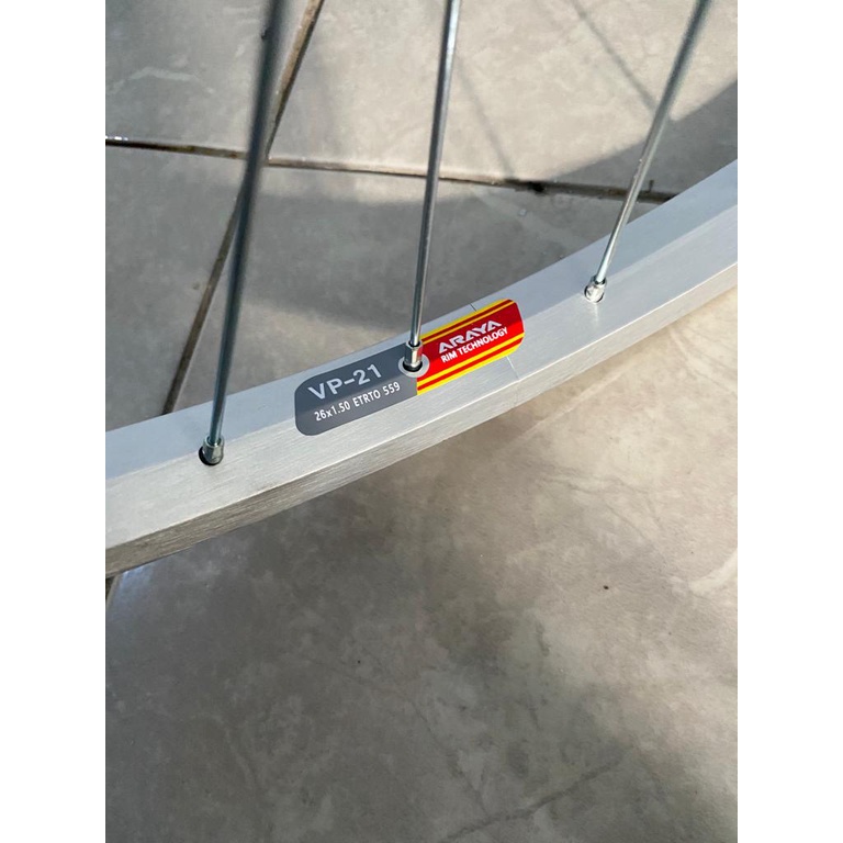 Wheelset Velg Araya 26 MTB Federal Original set Silver Wheel set rakitan sudah setelan ruji 26 x 1.50 1.75 2.10 1.95 1.90 V brake Cakram Depan dan belakang siap pakai