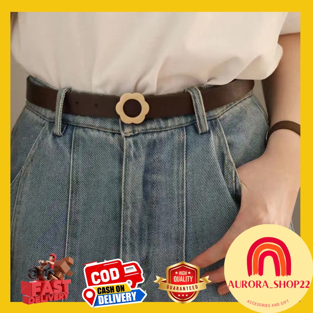 [COD] IKAT PINGGANG WANITA BAHAN PU DENGAN MODEL RING BUNGA SABUK PINGGANG RING BELT ALA KOREA FASHION IMPORT PREMIUM