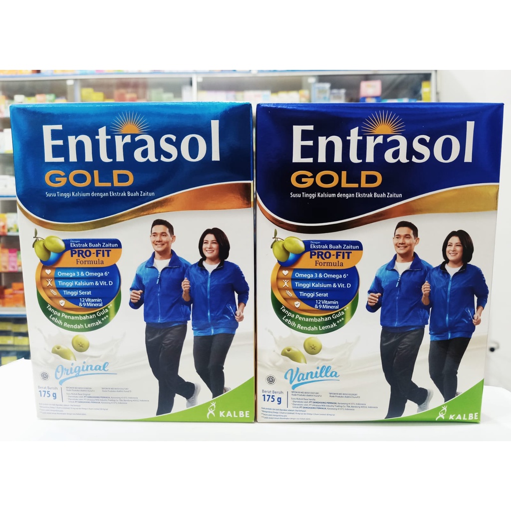 Entrasol Gold 175gr Original - Susu Tinggi Serat dan Kalsium untuk Memelihara Kepadatan Tulang