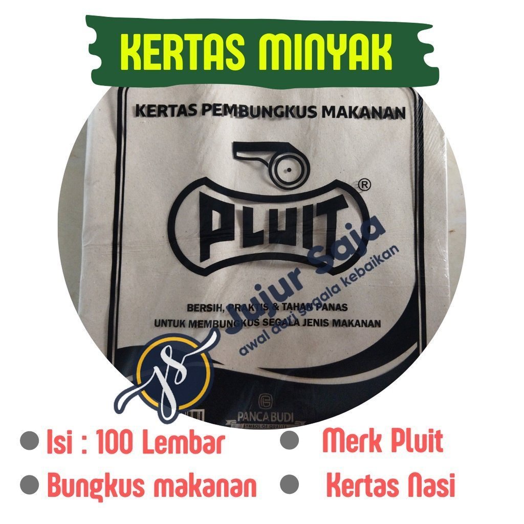 

Kertas Minyak Pluit isi 100 | Kertas Pembungkus Nasi | Kertas Nasi Murah Berkualitas