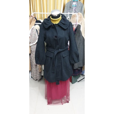 Long coat wool Megar Hitam Premium