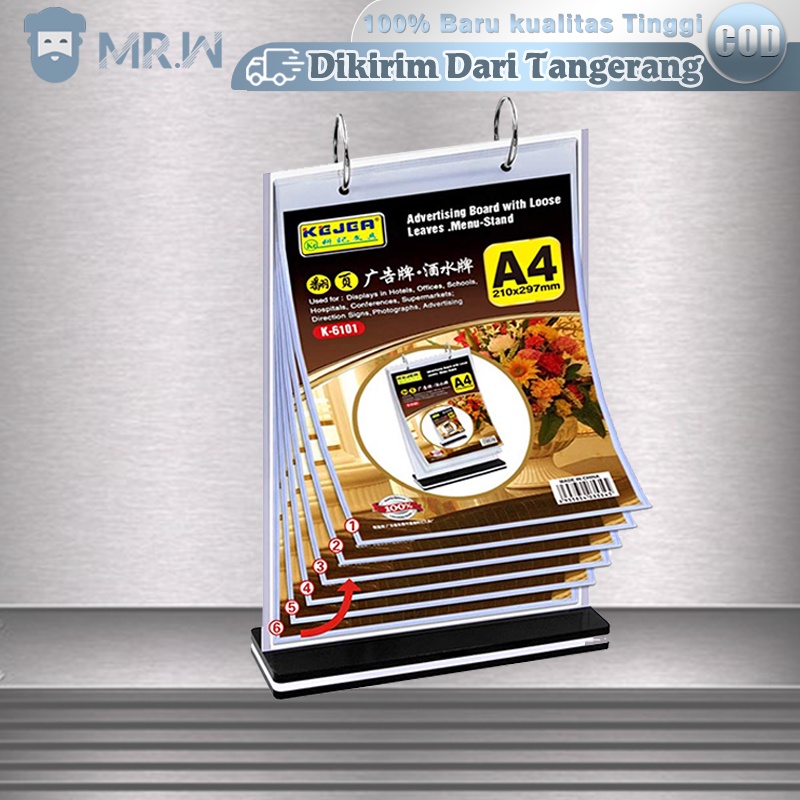 

Rak Menu Akrilik A4 Acrylic Menu Card Tempat Menu Akrilik Stand Menu Akrilik Dengan Loose Leaf