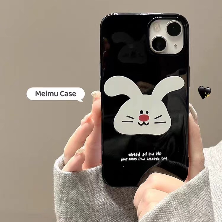 IPHONE Ins Pola Kartun Kelinci Cocok Untuk Iphone14 14pro 14plus 13 13mini 13pro 13prm iPhone12 7Plus 8Plus Xr XS 13 12mini Pro Max Empat Sudut Casing Ponsel Tahan Guncangan