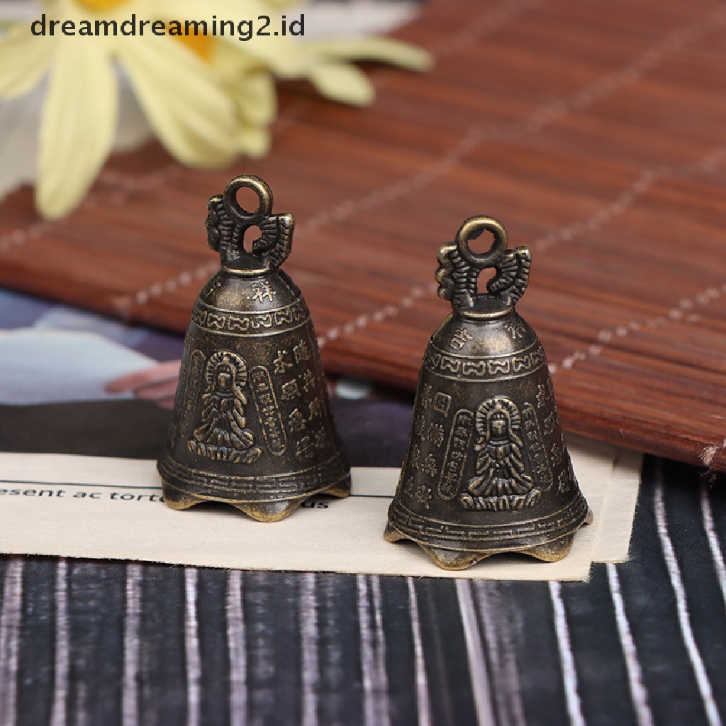 (dream) Lonceng Antik Patung Mini Cina Pray Guanyin Budha Bell Shui Feng Bell.