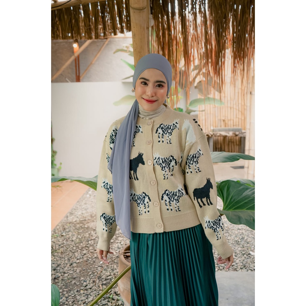 ZEBRA CARDI MOCCA / ATASAN WANITA / RAJUT KEKINIAN / KNIT