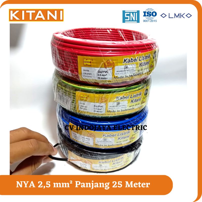 Kabel NYA 2,5 mm² Kitani Panjang 25 meter Kabel listrik berkualitas