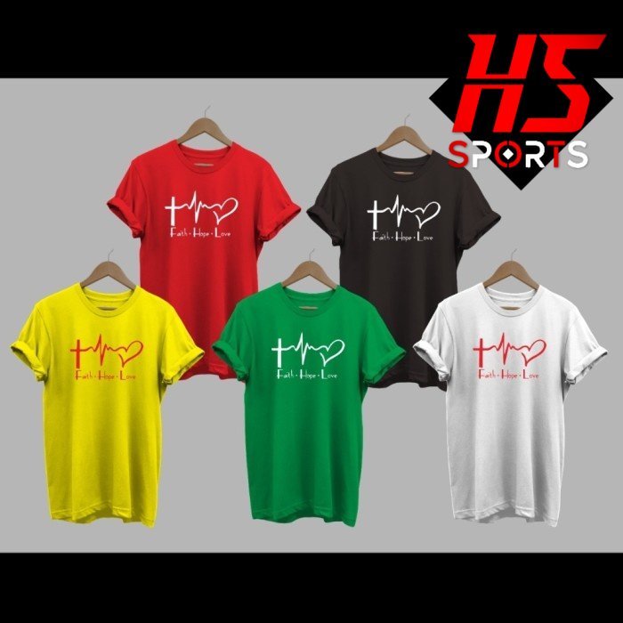 KAOS FAITH HOPE LOVE CROSS - BAJU NATAL ROHANI FAITH SALIB