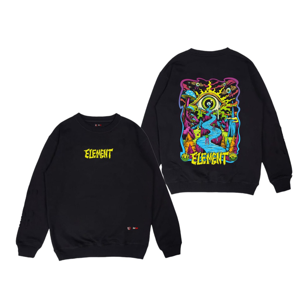 Sweater Crewneck Hitam Pria Switer Cowok Eazy Land Sweatshirt Simple Terbaru Sweeter Cotton Ori Distro