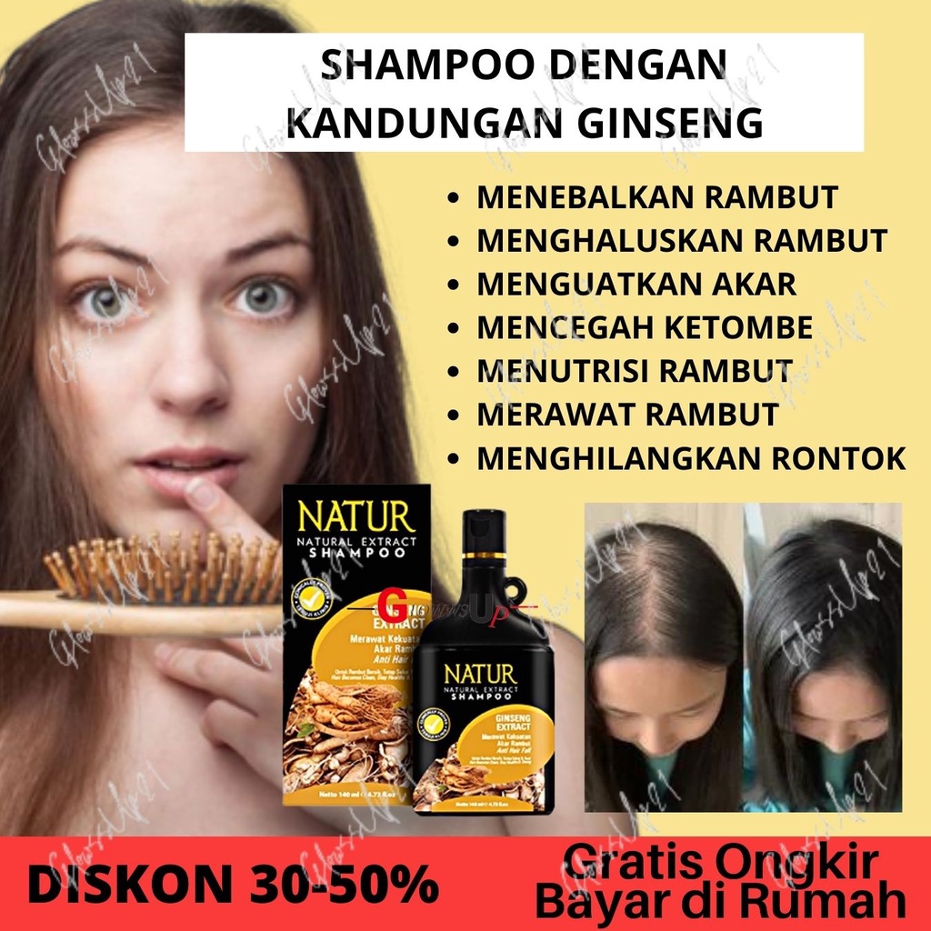 SHAMPO NATUR UNTUK RAMBUT RONTOK NATUR SHAMPOO GINSENG 140ML ORIGINAL BPOM SHAMPO NATUR GINSENG PERAWATAN RAMBUT