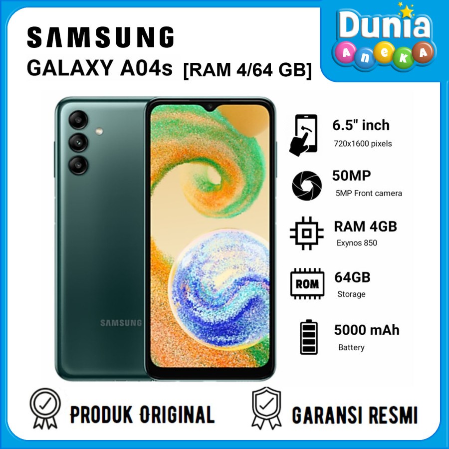 SAMSUNG GALAXY A04S 4/64GB GARANSI RESMI SEIN ORIGINAL