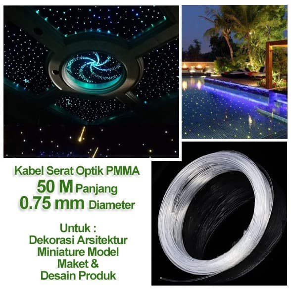 >*>*>*>*] Serat Optik - Fiber Optic PMMA 0.75 mm Panjang 50 M