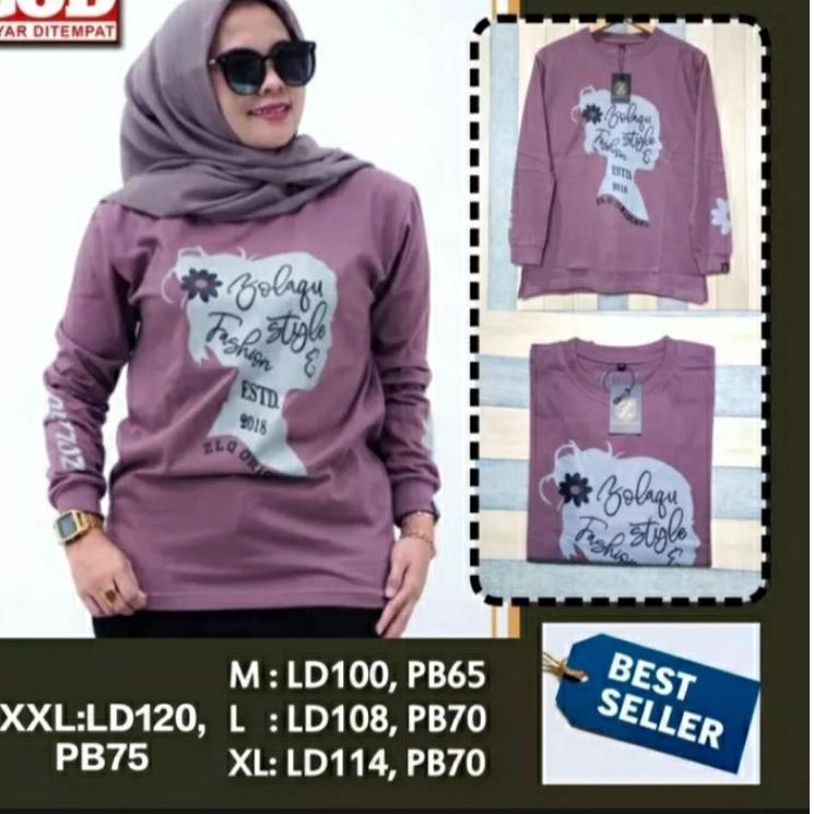 Booming Kaos Zolaqu Fashion Atasan Wanita Zolaqu Ori Asli Kaos Lengan Panjang Jumbo Casual u