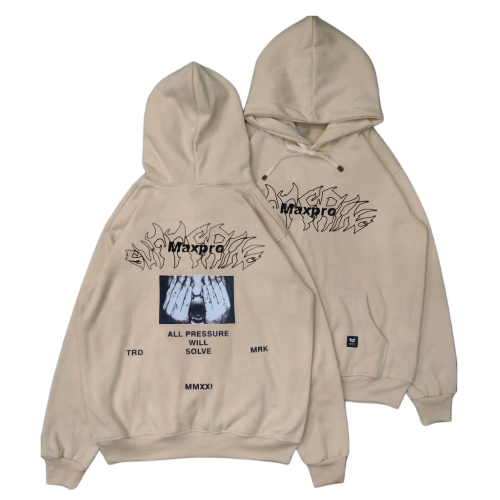 HOODIE MAXPRO DISTRO BANDUNG / HOODIE CREAM / HOODIE PRIA / HOODIE OVERSIZE WANITA M L XL XXL