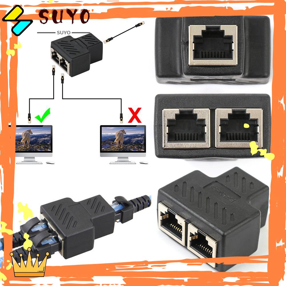 Adaptor Jaringan Konektor SUYO RJ45 Splitter 8P8C 1ke2