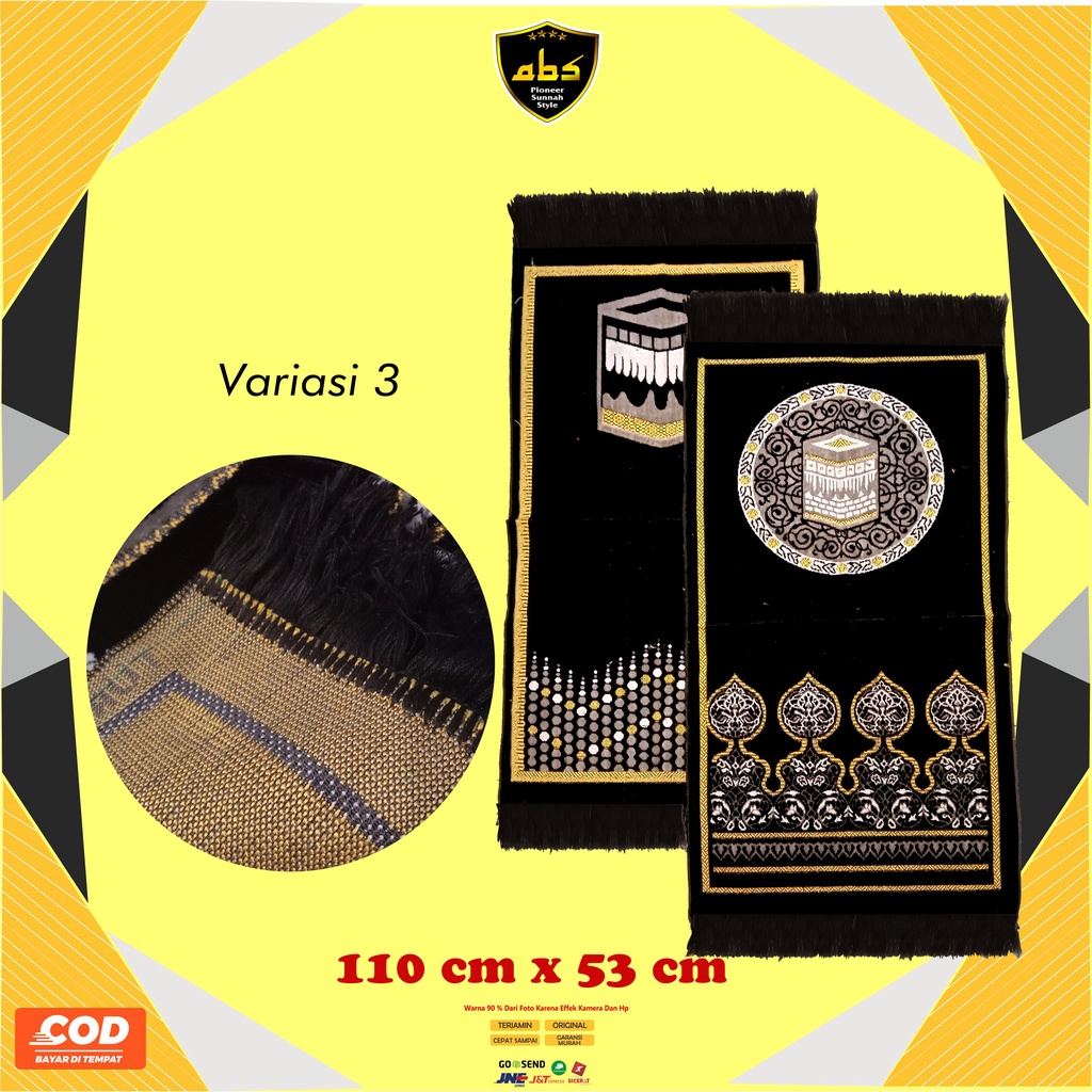Sajadah Bulu Arman Hitam Medium Black Series Sajadah Kiswah Bulu Sajadah Motif