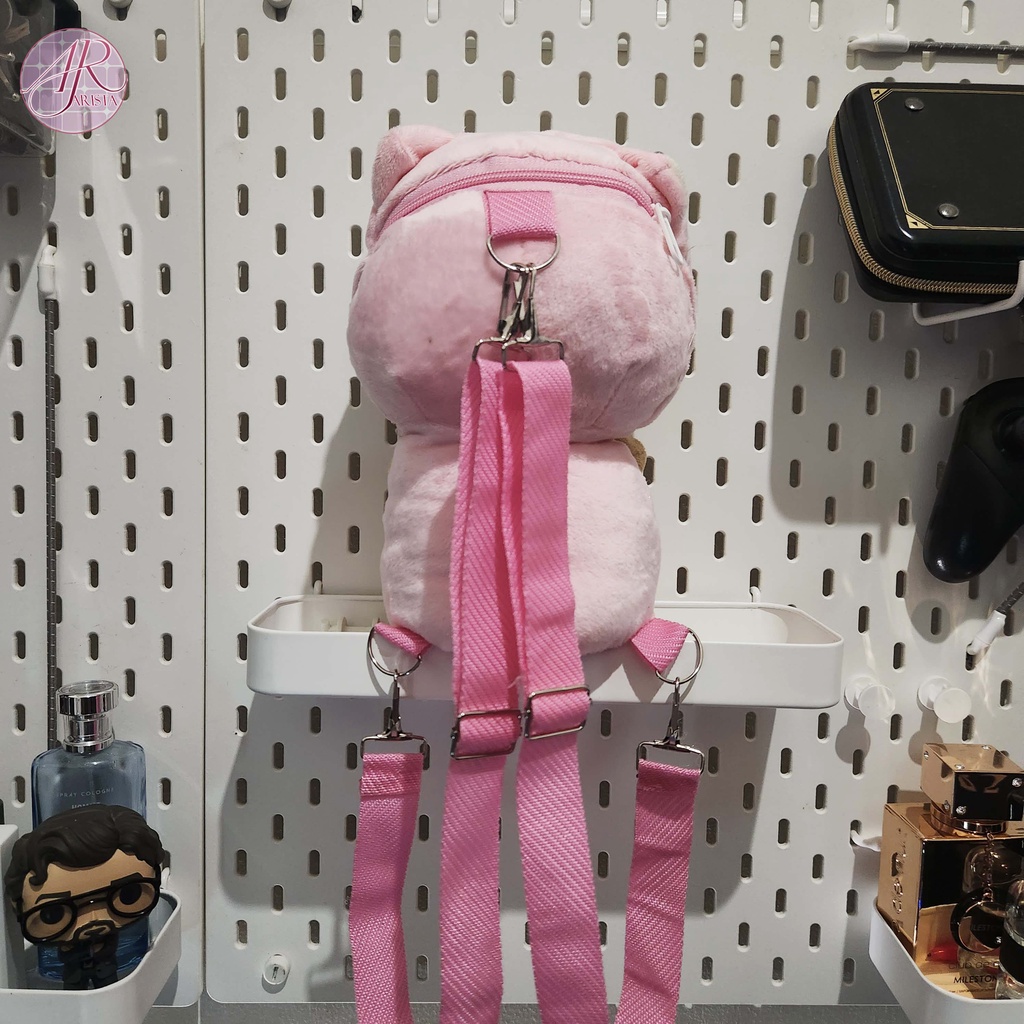 TAS BONEKA BULU MULTIFUNGSI BISA RANSEL DAN SELEMPANG SERI TUPAI CHIPMUNK 2023 REALPIC