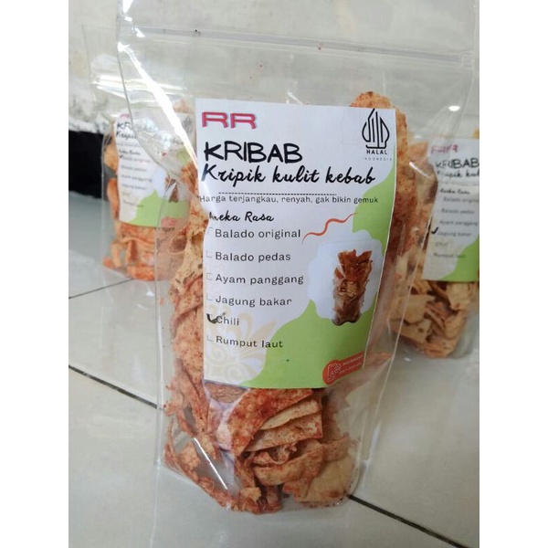 

Keripik Kribab Kripik Kulit Kebab rasa Chili