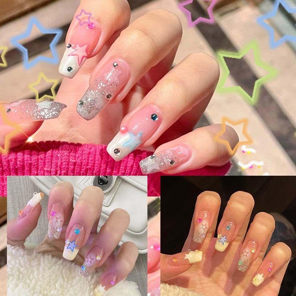 [Elegan] Kartun Stiker Kuku Wanita Fashion Manicure Aksesoris Bebek Sakura Hati Nail Stickers