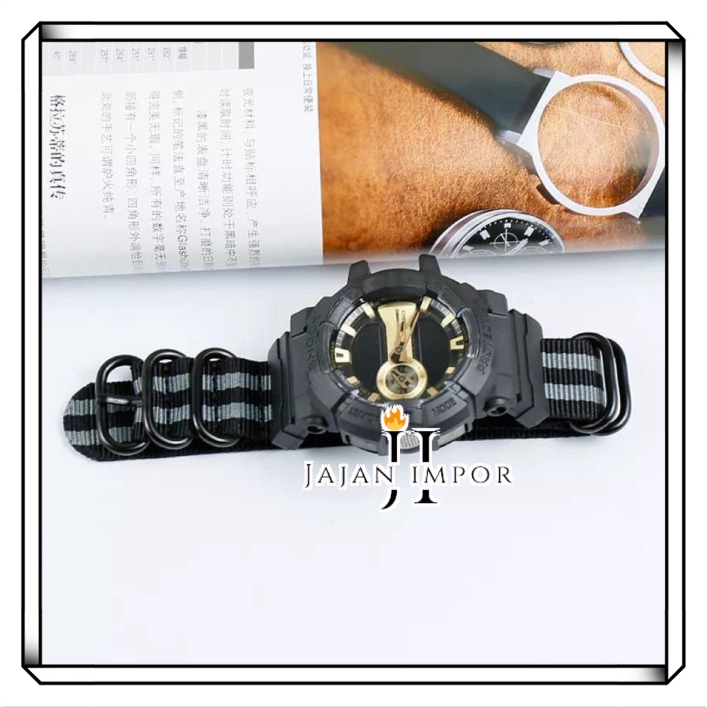 Strap kanvas universal gshock G SHOCK Casio Nilon Kanvas Strap GD110/110/120 GA110/100 DW5600 DW6900 GA400 dengan Konektor Adaptor