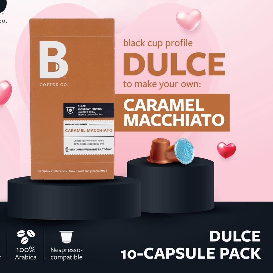 

➥ B Coffee Co. Dulce Caramel Macchiato Nespresso Compatible Ω