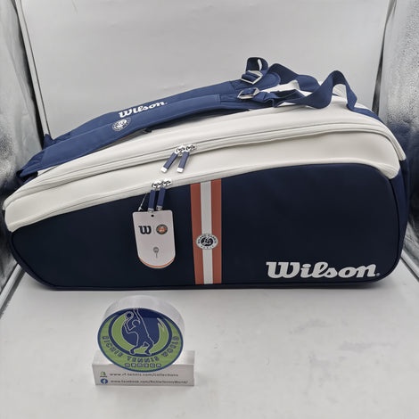 Tas Tenis Wilson Roland Garros 15Pack 2023 Wilson Roland Garros 15R 2023  White Blue Original