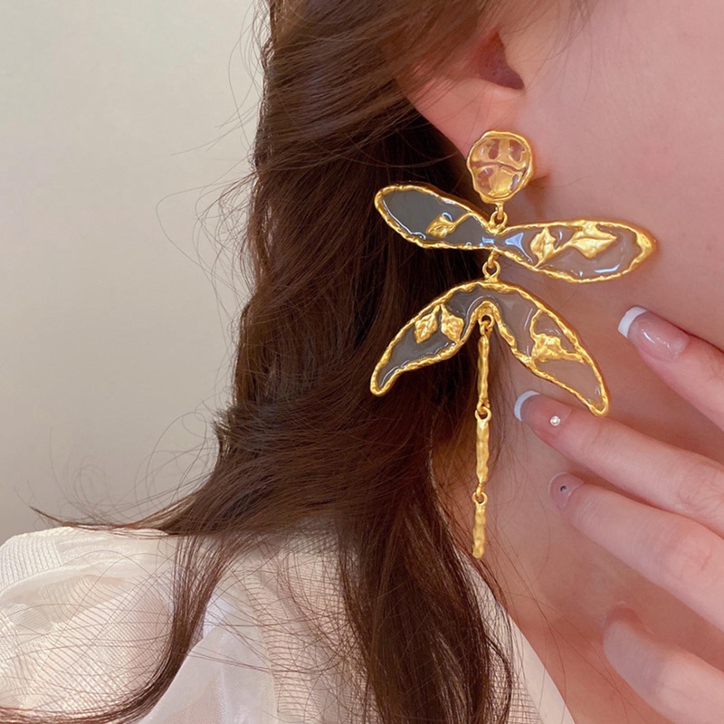 Anting Vintage Metal Geometris Capung Butterfly Earrings Panjang Rumbai Stud Earrings Untuk Perhiasan Wanita Berkualitas Tinggi