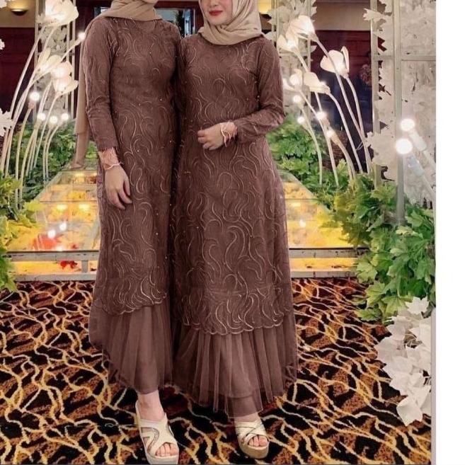 ▲ Maxi Geraldine /Maxi Aldine /Gamis Tille Mutiara /Gamis Motif Bordir Import ☆