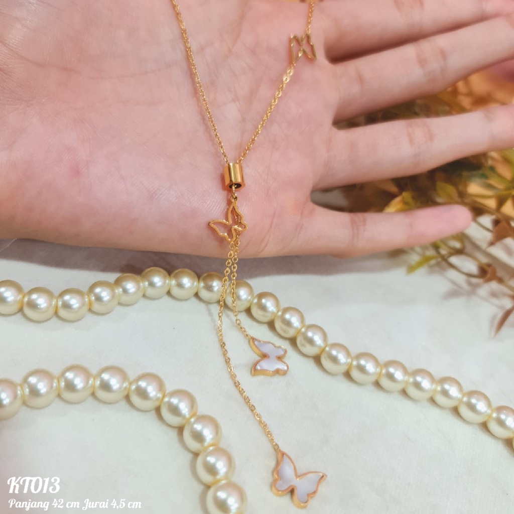 PGX Kalung Titanium Wanita Anti Karat Aksesoris Fashion Perhiasan Premium - KT013