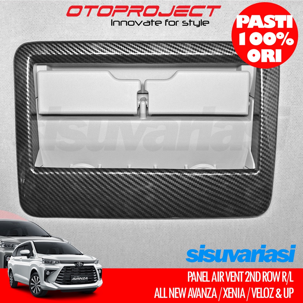 Panel Air Vent Belakang Mobil Avanza Veloz Xenia 2022 2023 2024 Aksesoris Interior Motif Carbon