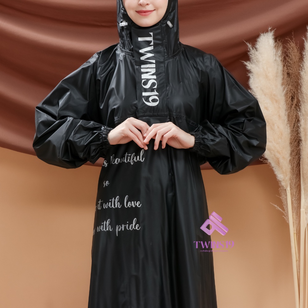 Jas Hujan Wanita Muslimah Jas Hujan Hijab Syar'i Jas Hujan Jumbo Bahan PVC Anti Rembes MEDINA SERIES By TWINS19