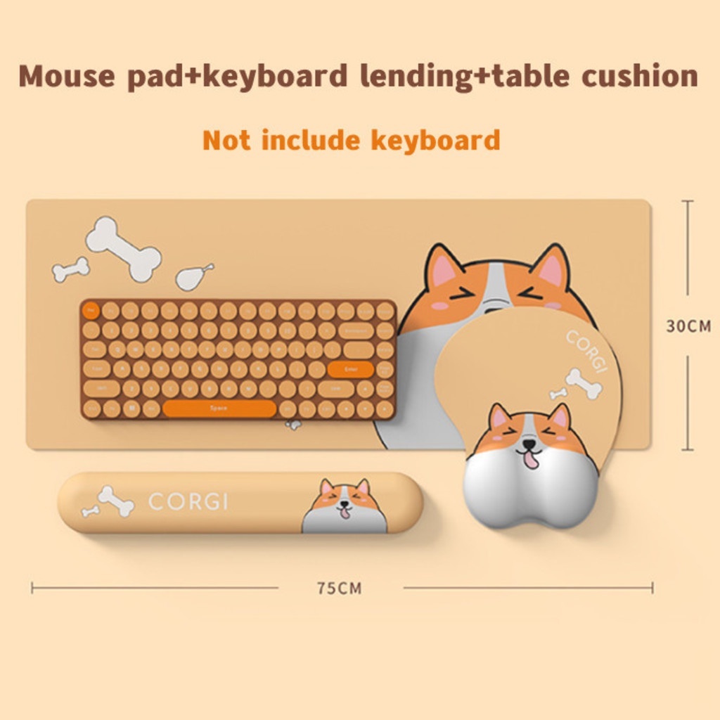 Lucu Corgi Mouse Pad Resin Karet Non-slip Mouse Pad Permainan Pergelangan Tangan Mouse Pad Mahasiswa Kebesaran Mouse Pad Perlengkapan Rumah Kantor