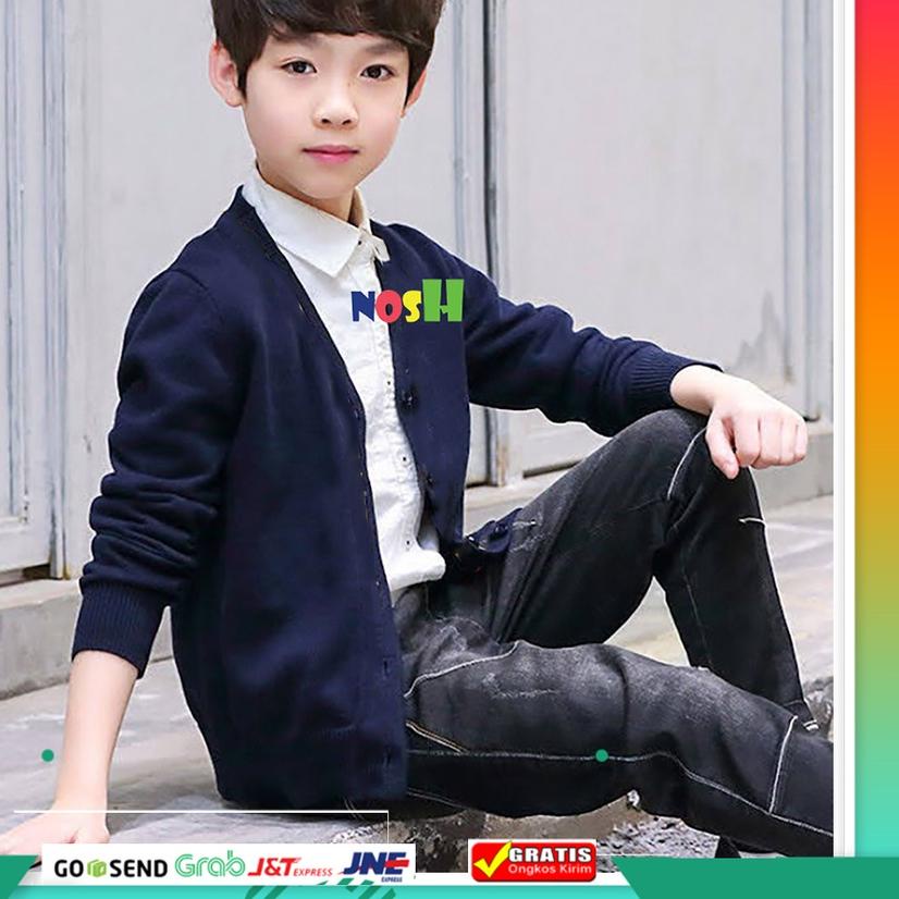 ✵ Cardigan Rajut Anak Cowok Remaja Teens Vneck - NOSH ☉