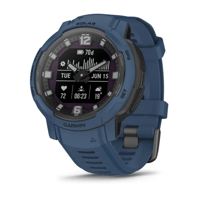 Garmin Instinct Crossover Solar Graphite / Tidal Blue Garansi 2 Tahun