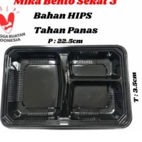 ➽ Tray Mika Bento Sekat 3 / Tray Bento 3 Sekat / Box Bento. ♧
