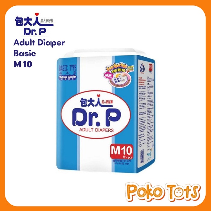 Diaper Dr. P Basic Type Adult Diapers Popok Dewasa Tipe Perekat Size M/L/Xl