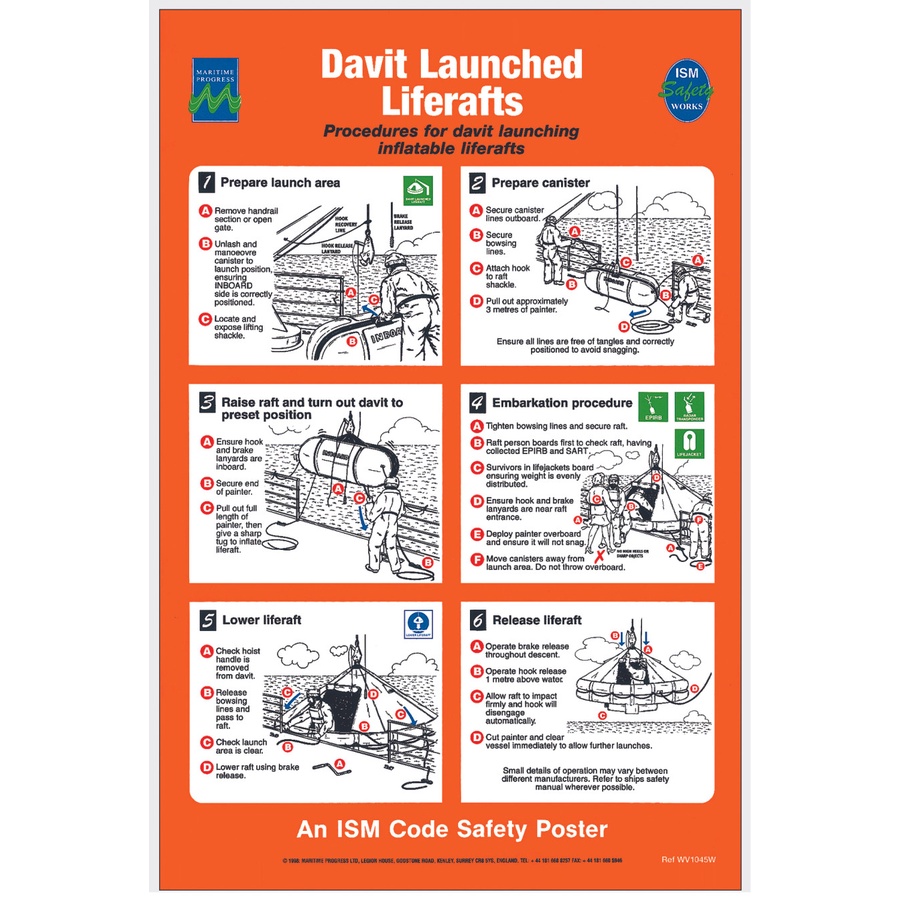 

STICKER SAFETY SIGN IMO PERKAPALAN DAVID LAUNCHED LIFERAFTS 32X48 / STIKER K3 KESELAMATAN KERJA / STIKER SAFETY KAPAL