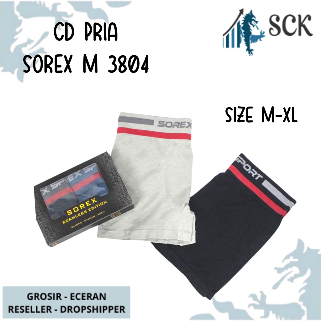 [ISI 2] CD Pria SOREX 3804 BOXER / Boxer Cowok / CELANA DALAM  Boxer CD Cowok - sck