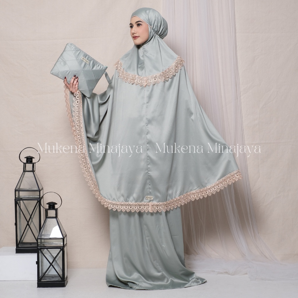 Mukena Dewasa Renda Mewah Jumbo Daily Traveling  Sutra Velvet Premium Fashion Mukenah Dewasa Muslim Terbaru