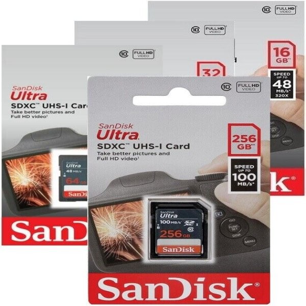 SanDisk SD Card Ultra 256GB CL10 SDXC-I 100Mb/s Original Garansi Resmi