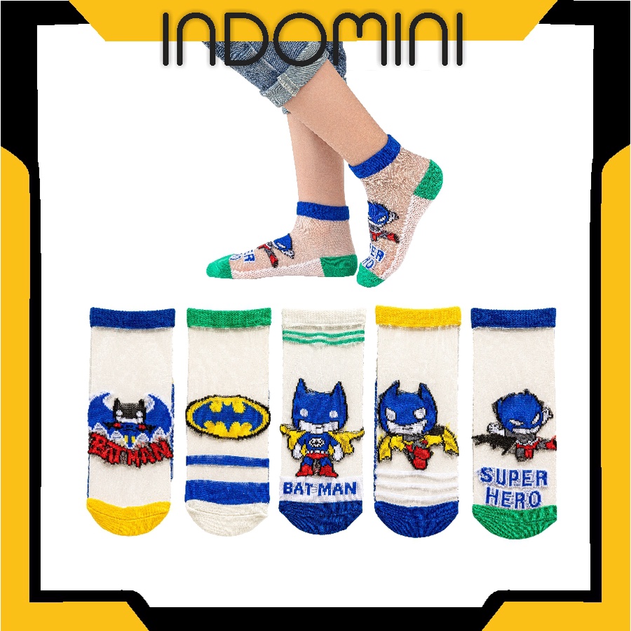 INDOMINI  Kaos Kaki Anak Motif Batman Transparan Kaus Kaki Bayi Lucu kk048