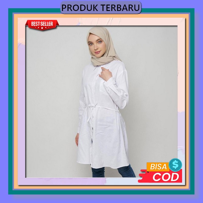 [ New] Tunik Shella / Tunik Wanita Terbaru Matt Crinkle Airflow / Atasan Wanita Aksen Bordir / Ootd 