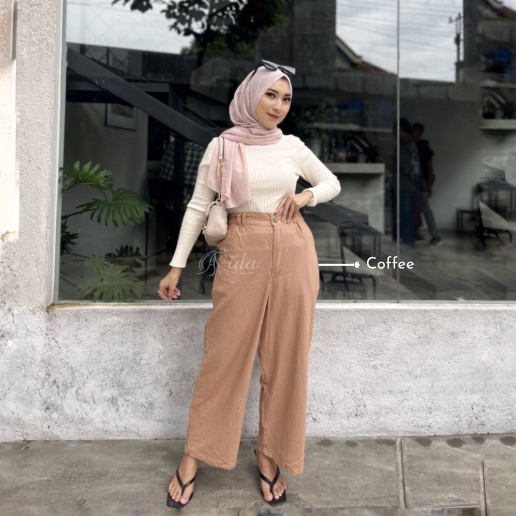 Nora Kulot Kancing Linen Crinkle Premium by Aida