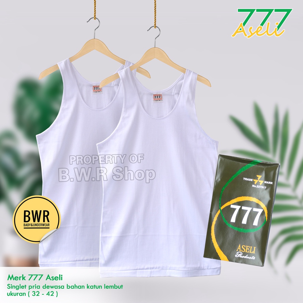 Singlet 777 Putih / Kaos Dalam Pria Dewasa Singlet Putih Polos Bahan Adem - Bwr