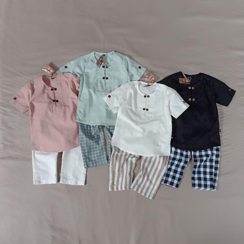 Fikar Set Kids- Setelan Anak Katun Linen Koko Anak Kurta Aqiqah Couple