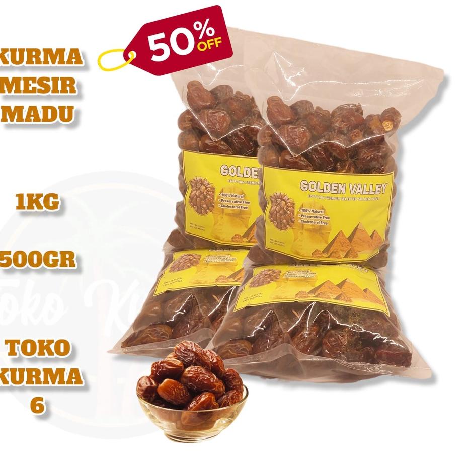 

✲ Kurma mesir 1kg/ golden valley/ kurma super ( kemasan plastik tebal) ➦