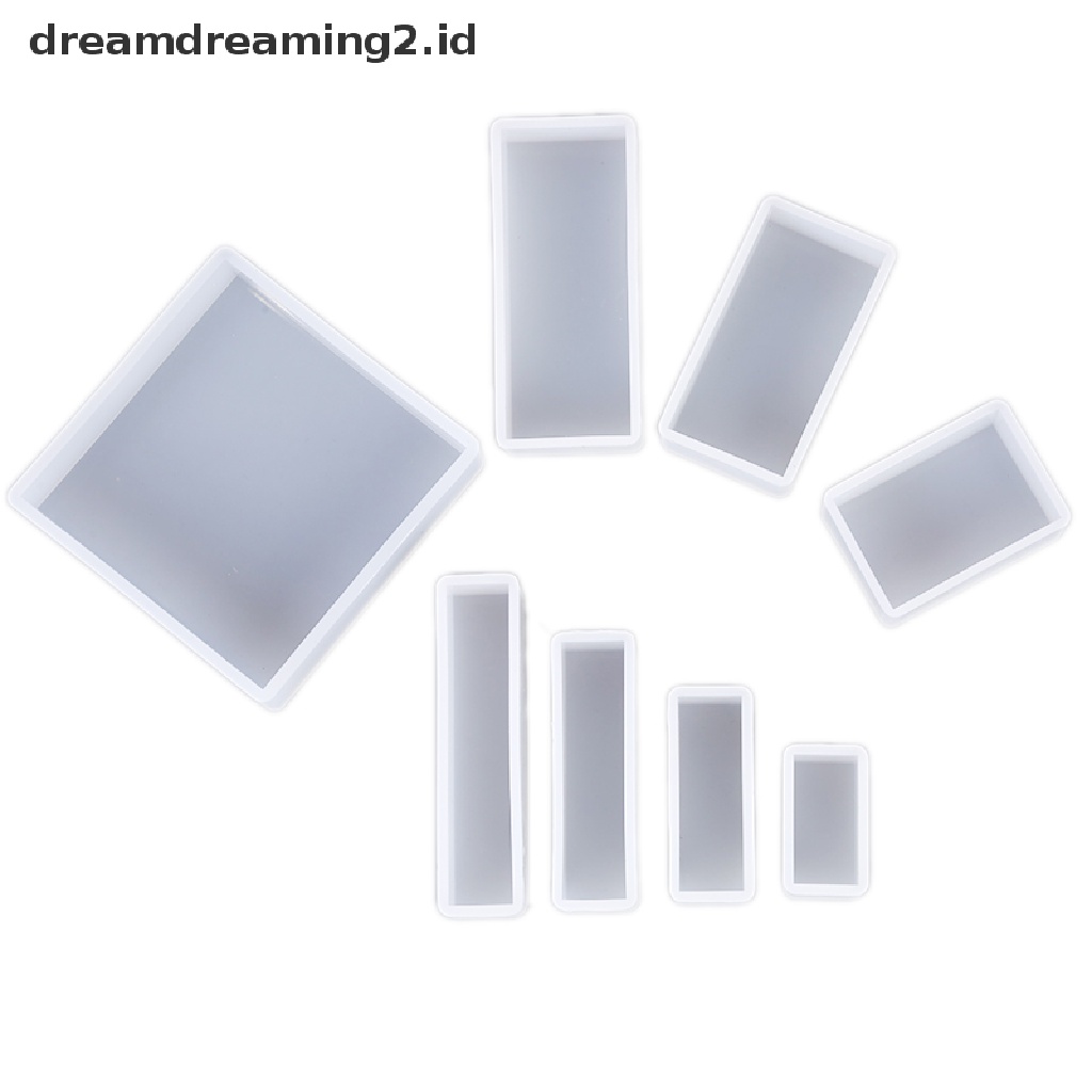 (dream) Cetakan Silikon DIY Membuat Persegi Persegi Persegi Panjang Eksospy Resin Kerajinan Perhiasan Dekorasi.