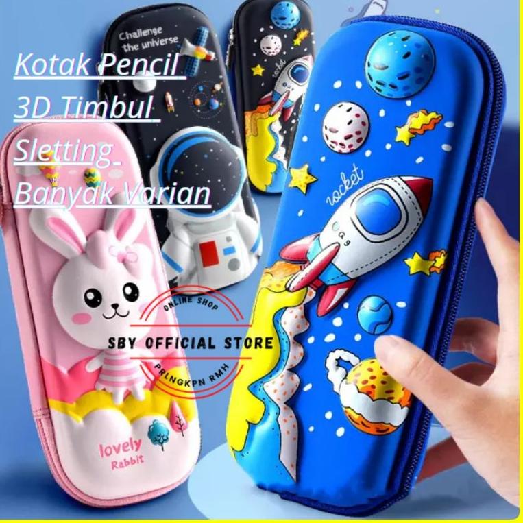 

D40 Kotak Pensil Anak Sekolah TK SD 6D Bahan EVA Anti Air Tempat pensil ufo astronot timbul tempat pensil anak PROMO SPESIAL ぇ