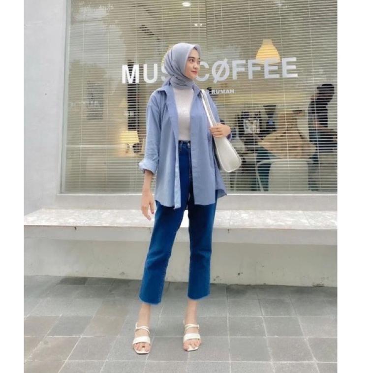 SIAP KIRIM BAJU WANITA POLOS CASUAL PUTIH ARMY HITAM IVORY WANITA LENGAN PANJANG